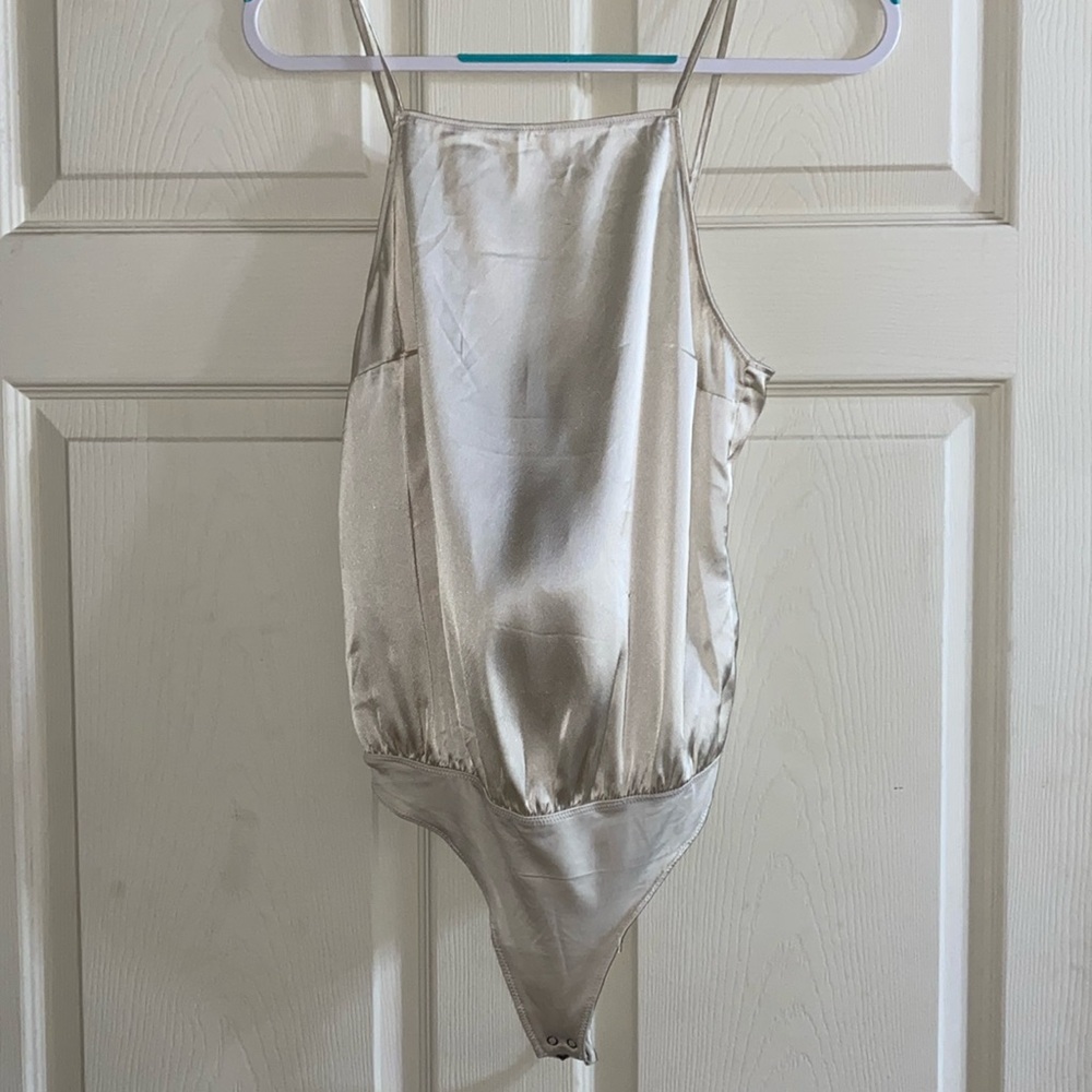 Abercrombie and fitch tie back satin bodysuit